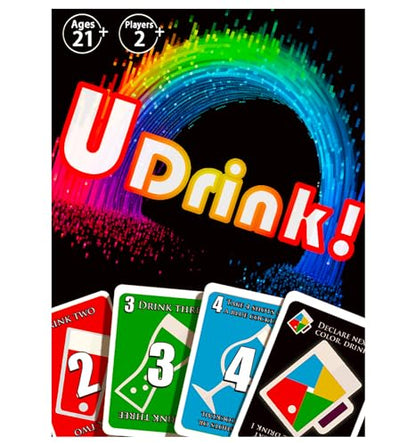 UDRINK! - The Drinking Game Cards for Adults, Fun & Easy Games for Adult Game Nights - Couple Games, Bachelorette Party Games to Get Buzzed Easily - 2024 New Edition -