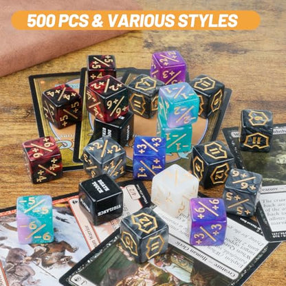500 Pieces MTG Counter Bulk Keyword Counters Life Counter Tokens Dice Buff Tokens Compatible with Magic Card Game Accessories CCG Creature Stats - style: Arcane Sigil