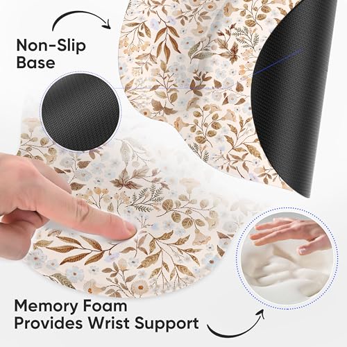 Ergonomic Mouse Pad with Wrist Support,Non-Slip Rubber Base for Computer Laptop & Mac,Lightweight Rest for Home,Office & Travel (Sicilian Flowers) - color: Sicilian Flowers