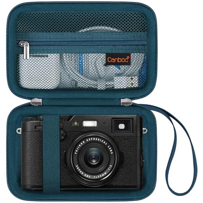 Canboc Carrying Case for Fujifilm X100V/ X100VI/ X100F/ X100S/ X-E5 Digital Camera, Zipper Mesh Pocket fit USB Cable, Blue (Case Only) - color: Blue