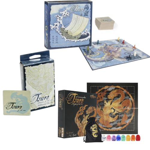Tsuro Complete Collection – 20th Anniversary Edition Board Game + Tsuro of the Seas + Veterans of the Seas Expansion | Strategy Games for 2-8 Players Ages 8+