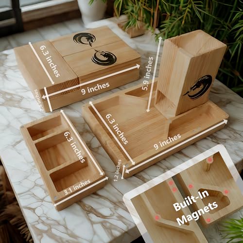 Wooden Dice Tower, DND Dice Roller with Tray | Portable Magnetic Die Roller Castle for Dungeons and Dragons, Board Game, D&D Tabletop Game and RPG Games