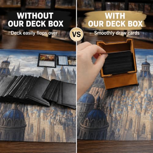 Venssu Captain's Porthole-Themed Deck Box with Commander Display Window | Holds 120 Single-Sleeved/ 100 double-sleeved cards, Fit MTG/PTCG/OPTCG Cards, Strong Magnetic Closure, Sturdy PU Leather