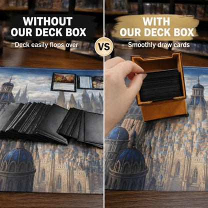 Venssu Captain's Porthole-Themed Deck Box with Commander Display Window | Holds 120 Single-Sleeved/ 100 double-sleeved cards, Fit MTG/PTCG/OPTCG Cards, Strong Magnetic Closure, Sturdy PU Leather