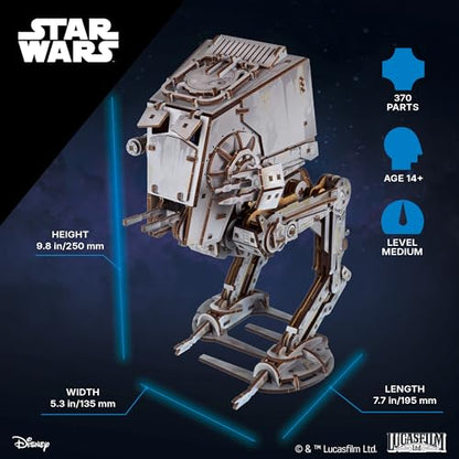 UGEARS Star Wars ™ AT-ST Walker ™ Wooden 3D Puzzles for Adults - DIY Mechanical Star Wars Model Kit, Brain Teaser Puzzles for Adults, 3D Puzzle Hobbies for Men and Women, Model Kits