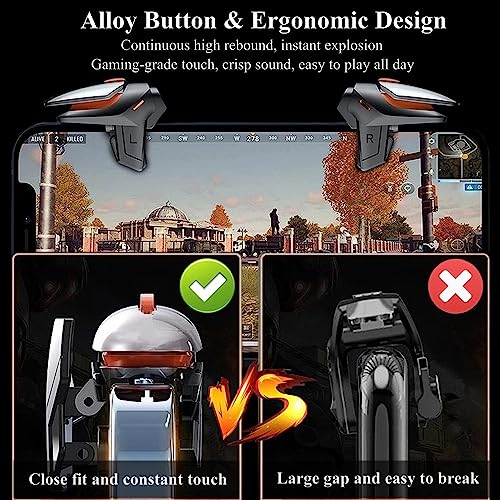 PUBG Mobile Game Triggers, High Sensitive Shoot Aim Gaming Controller Gamepad Grip Joysticks Buttons, Support iOS/Android Smartphone - color: 4 Finger Operation