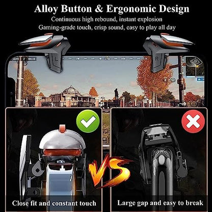 PUBG Mobile Game Triggers, High Sensitive Shoot Aim Gaming Controller Gamepad Grip Joysticks Buttons, Support iOS/Android Smartphone - color: 4 Finger Operation