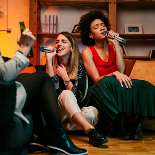TONOR Wireless Microphones System, 2 * 15 Channel Dynamic Mics Silver*2 | UHF Handheld Metal Mic with Receiver, Pro Cordless Micro for Karaoke, Meeting, Party, Church, DJ, Wedding, KTV, 200ft, TW-820 - style: 2 Mics
