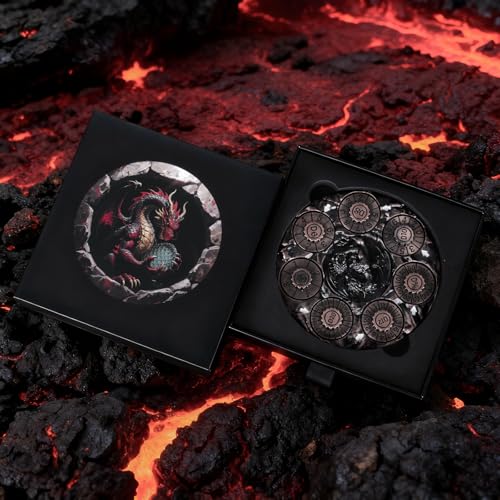 Spinner DND Dice,Metal D&D Dice Set with Gift Box for Role Playing Games | Ideal Present For Gamers DM,Solid Metal Material, Heavy Hand Feel, Wear-Resistant And Long Service Life,Antique Red Copper - color: Antique Red Copper