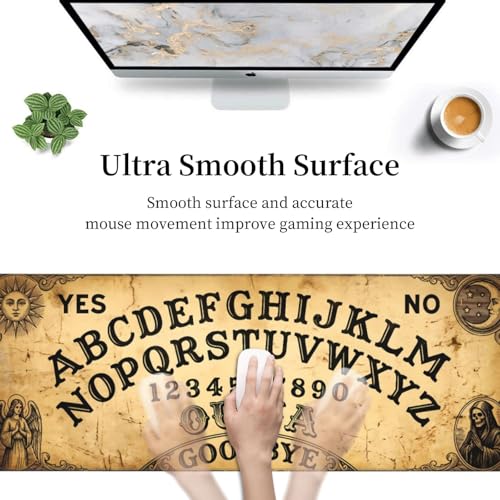 Extended Gaming Mouse Pad, Retro Ouija Board Large Desk Mat 31.5 x 11.8 Inch, Non-Slip Rubber Base Keyboard Pad for Office & Home - color: 15