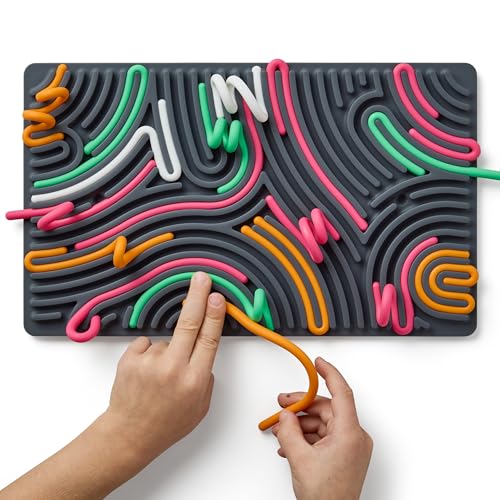 Pushpeel XL Sensory Activity Board – Expandable Silicone Fidget Toy for Stress, Anxiety, ADHD & Autism – Modular, Silent, No Mess - Granite - color: Granite