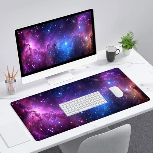 Galaxy Gaming Mouse Pad Starry Sky Planet Black Hole Extended Gaming Mouse Pad Mat with Stitched Edge Non-Slip Base Big Mouse Pad 31.5"x11.8" Office Computer Keyboard Laptop Home - color: Galaxy_008, size: 11.8" x 31.5"