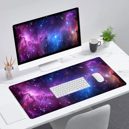 Galaxy Gaming Mouse Pad Starry Sky Planet Black Hole Extended Gaming Mouse Pad Mat with Stitched Edge Non-Slip Base Big Mouse Pad 31.5"x11.8" Office Computer Keyboard Laptop Home - color: Galaxy_008, size: 11.8" x 31.5"