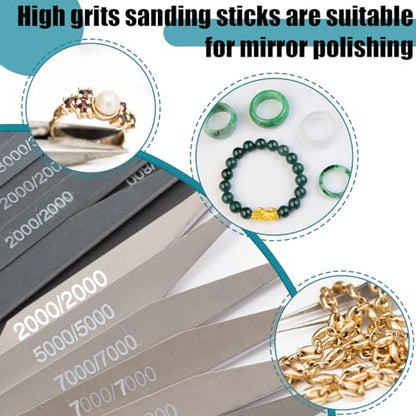 Honoson 20 Pcs Sanding Sticks for Plastic Models 3D Print Polishing Sticks Assorted Metal and Wood Sanding Tools Accessory for Model Craft Amateur Beginner(Low Grits Rating,Double Angle Shape) - style: Double Angle Shape