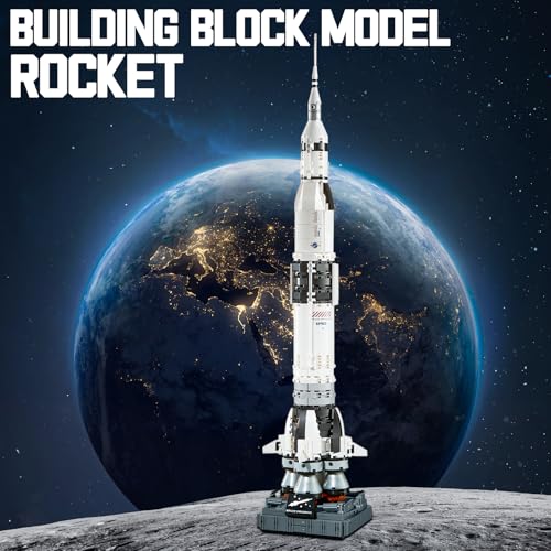 APENGBAOL Saturn V Space Rocket and Vehicles Building Blocks Set,613 Precision Space Shuttle Building Block Toys for Kids .Gifts for Adults - style: space rocket