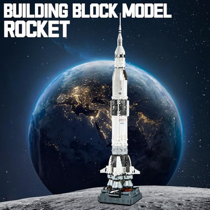 APENGBAOL Saturn V Space Rocket and Vehicles Building Blocks Set,613 Precision Space Shuttle Building Block Toys for Kids .Gifts for Adults - style: space rocket