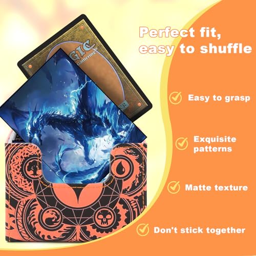 MTG Card Sleeves 100CT,Standard Size Sturdy MTG Sleeves Matte Back Finish for Baseball,Trading Cards (Blue) - color: Blue