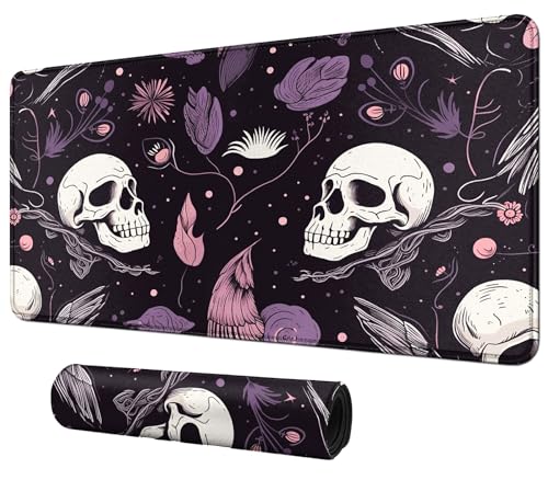 Raven Skulls for MTG & TCG Playmat Mouse Pad, 24" x 14" Game Mat for MTG/RPG/CCG Trading Card Game Playmats Table Mat Perfect for Card Games Video Games Computer Office