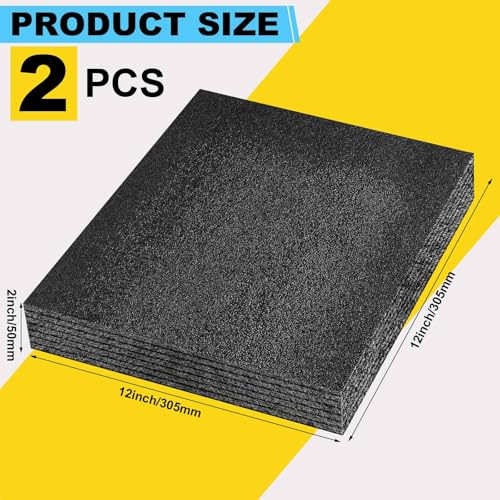 Hoolerry 2 Pcs Customizable Polyethylene Foam Packing Inserts for Cases Thick Polyethylene Cuttable Foam Sheet for Tool Box, Camera, Crafts, Storage and Crafts (12" X 12" X 2",Black) - size: 12" X 12" X 2"