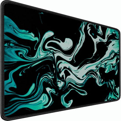 Large Mouse Pad, 31.5x15.7 inch Large Extended Computer Keyboard Mouse Mat, Water Resist Non-Slip Mousepad Rubber Base Long XXL Desk Mouse Pad for Gaming, Office & Home, Marble Cyan - color: Marble Cyan, size: 31.5L x 15.7W inches