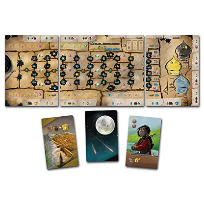 Renegade Game Studios Wayfarers of the South Tigris Dice Placement Strategy Board Game, 1-4 Players, 60-90 Minutes | Strategic dice placement and worker management game for 60-90 minutes, featuring desert exploration and tableau building