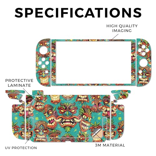 Glossy Glitter Gaming Skin Compatible with Nintendo Switch 2 Console Only - Crazy Tikis - Premium 3M Vinyl Protective Wrap Decal Cover - Easy to Apply | Crafted in The USA by MightySkins - color: Crazy Tikis, size: Switch 2 Console Skin Only, style: Gloss