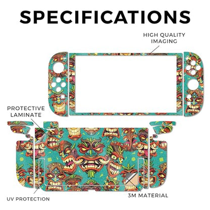 Glossy Glitter Gaming Skin Compatible with Nintendo Switch 2 Console Only - Crazy Tikis - Premium 3M Vinyl Protective Wrap Decal Cover - Easy to Apply | Crafted in The USA by MightySkins - color: Crazy Tikis, size: Switch 2 Console Skin Only, style: Gloss
