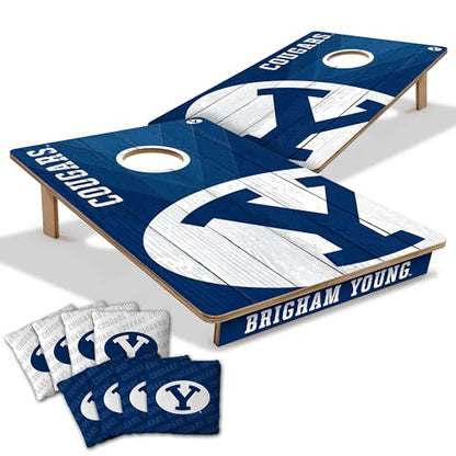 YouTheFan NCAA 2’ x 3’ Wood Cornhole Game with Logo Bags - color: BYU Cougars