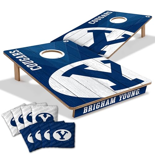 YouTheFan NCAA 2’ x 3’ Wood Cornhole Game with Logo Bags - color: BYU Cougars