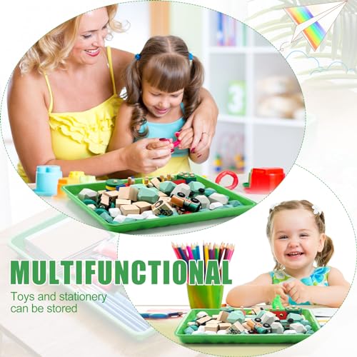 Maitys 15 Pack Plastic Art Trays 12 x 16 Inch Activity Crafts Trays Sensory Tray DIY Projects, Painting, Beads, Jewelry Office Home Organizer Arts and Crafts Supplies(Green) - color: Green