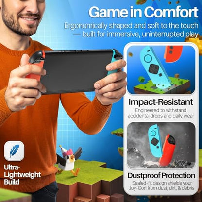 TNP JoyCon 2 Case Cover for Nintendo Switch 2 2025 - Soft Anti-Slip Silicone Protective Skin with Thumb Grip Caps Compatible with Nintendo Switch 2 Joy-Con 2 Controllers, 2 Pack (Red+Light Blue) - color: Red+Light Blue