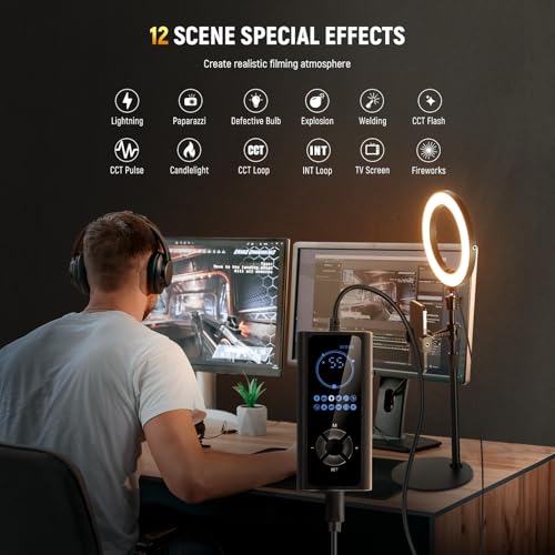 NEEWER 8" 18W High Power Desk Ring Light with Stand & Phone Holder, Circle Selfie Ringlight for iPhone Streaming Vlogging Recording, Video Conference Lighting Kit for Laptop Computer Zoom Call, RH8B
