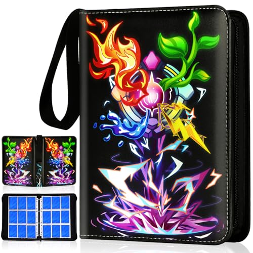 Card Binder for Cards, 9-Pocket Trading Card Binder with 50 Removable Sleeves Fits 900 Cards, Great Creative Design Card Collection Binder Album Gift for Boys Girls Aged 4 to 16 (900 Cards Purple) - color: 900 Cards Purple