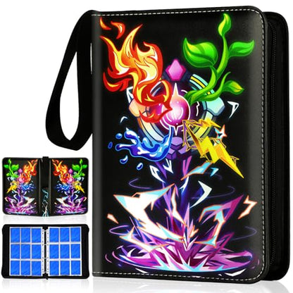 Card Binder for Cards, 9-Pocket Trading Card Binder with 50 Removable Sleeves Fits 900 Cards, Great Creative Design Card Collection Binder Album Gift for Boys Girls Aged 4 to 16 (900 Cards Purple) - color: 900 Cards Purple