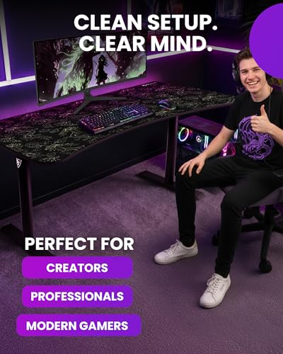 Arozzi Arena Gaming Desk Pad D010 | Full Desk Mouse Pad, Washable Desk Mat, Anti-Slip Rubber Base, Water-Resistant Surface - color: D010
