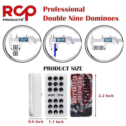 Dominos Set for Adults – Professional Double 9 Cuban Dominoes Set, Classic Travel Board Game with Wood Case Juegos de Mesa (Havana Club Silver) - color: Havana Club Silver