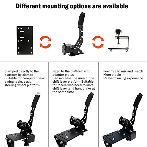 Supllueer USB Handbrakes, 14Bit PC Handbrake with Clamp Only PC Windows Systems with Simulation Racing Games fit for G25 G27 G29 T500,FANATECOSW Dirt Rally Windows