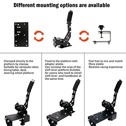 Supllueer USB Handbrakes, 14Bit PC Handbrake with Clamp Only PC Windows Systems with Simulation Racing Games fit for G25 G27 G29 T500,FANATECOSW Dirt Rally Windows