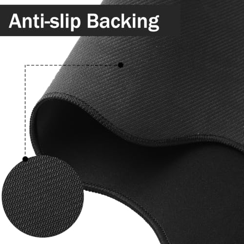 Sabary Scalloped Desk Mat Keyboard Mouse Pad Set 31.5 x 15.7 Inch Black Cute Aesthetic Preppy Table Mat Keyboard Wrist Rest Mouse Pad with Wrist Rest Coaster Ergonomic Non-Slip Waterproof Gaming Desk - color: Black, size: 31.5 x 15.7 Inch