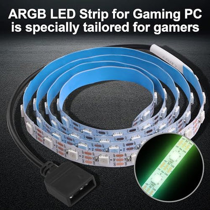 5V ARGB LED Strip, 100cm 60LEDs RGB Light Strip for PC Case, Sync with Motherboard, Self-Adhesive Cuttable LED Tape for Gaming Room PC Decoration