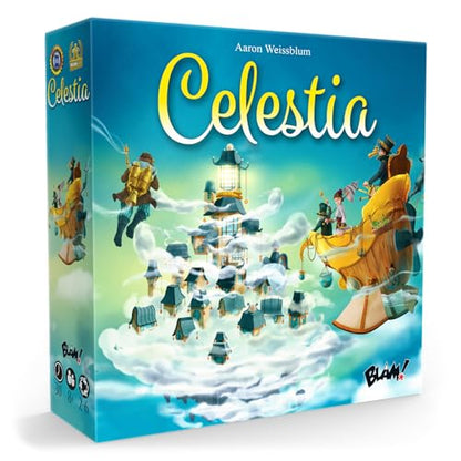 Blam! Celestia | Push-Your-Luck Adventure & Strategy Board Game | Fly The Airship, Brave Perils & Collect Treasures | Award Winning Family Games for Kids and Adults | 1-6 Players | Ages 8+ | 30 Min