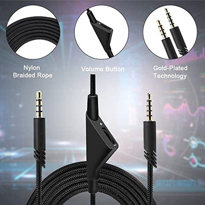 QJYTH Replacement A10 Inline Volume Audio Cable for Astro A10/A40 Headset | QJYTH Audio Cable for Astro A10/A40/A40TR Gaming Headset, Fit for PS5, PS4 Controller - style: Inline Volume Cable