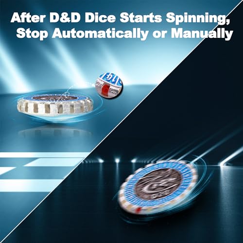 Metal DND Dice Set Spinning Dungeons and Dragon Dice Set Metal Dragon Polyhedral Magic 7 PCS Dice Set with Gift Box for Dungeons and Dragons Table Games Play Cards MTG(GyroDice_Pearl Silver Blue) - color: Spinning Dice_pearl Silver Blue