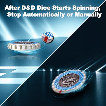 Metal DND Dice Set Spinning Dungeons and Dragon Dice Set Metal Dragon Polyhedral Magic 7 PCS Dice Set with Gift Box for Dungeons and Dragons Table Games Play Cards MTG(GyroDice_Pearl Silver Blue) - color: Spinning Dice_pearl Silver Blue