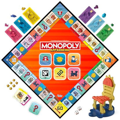 Monopoly App Banking Board Game | App-Enabled Game | Links to Smart Devices | Ages 8+ | 2 to 6 Players | 45 Mins. | Family Games for Kids