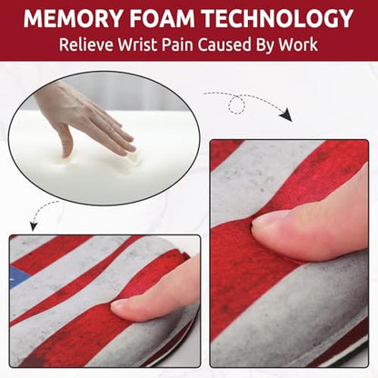 KONVINIT Ergonomic Mouse Pad with Wrist Rest, Small Mousepad with Non-Slip Rubber Base and Smooth Surface, Beach Mouse Pads for Desk, Office Desk Accessories - color: Flag