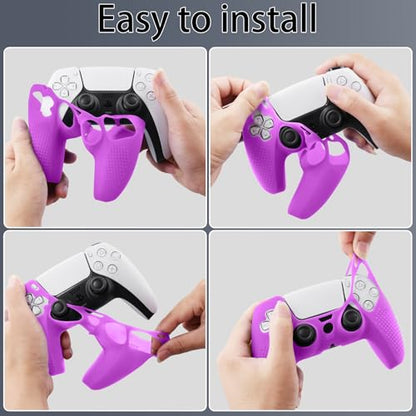 Baval Silicone Cover for Playstation 5 PS5 DualSense Wireless Controller | Scratch-resistant, Easy install, Silicone Construction, Portable Carrying Silicone Cover, Purple Silicone Cover - color: Purple Silicone Cover