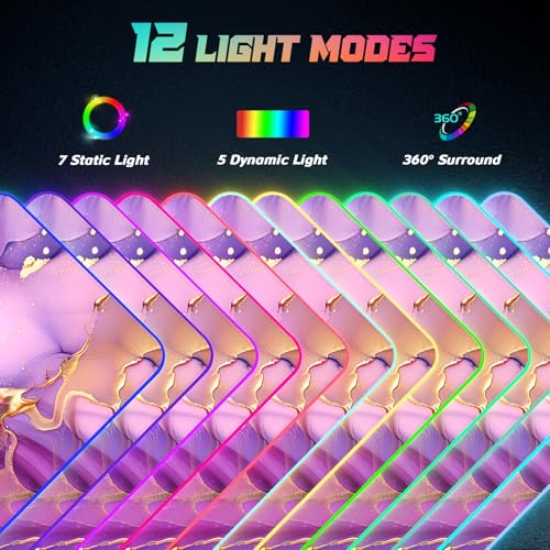 ITNRSIIET RGB Gaming Mouse Pad, Full Desk XL Extended Large Gaming Mousepad, 12 Lighting Modes 30% Thicker Big LED Desk Mat for Gamers, 32 x 12 inches, Blue Purple Pink Marble - color: Blue Purple Pink Marble