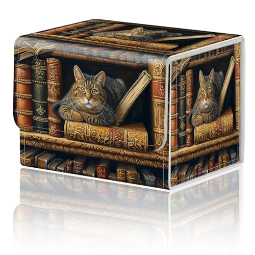 Card Game Storage Box TCG Deck Box MTG Card Box Organizer Trading Card Case Commander Deck Box TCG Card Storage Box Magnetic Closure Creative Pattern Up to 200 Cards, Animal Proud Rooster - color: Animal Proud Rooster