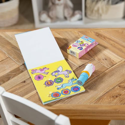 Melissa & Doug Sticker Wow!™ Unicorn Bundle: Sticker Stamper, 24-Page Activity Pad, 600 Total Stickers, Arts and Crafts Fidget Toy Collectible Character - style: Unicorn
